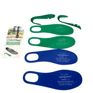 Orthofeet Shoe Spacers Arch Boosters Womens 10 Green Blue 6pc Set NEW